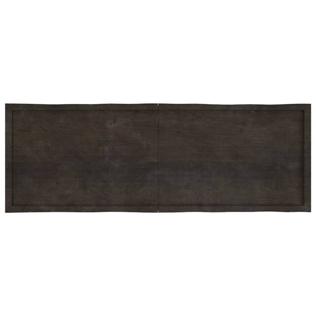 Berkfield Home Table Top Dark Grey 180x60x(2-4) cm Treated Solid Wood Live Edge in Dark Brown - image 1
