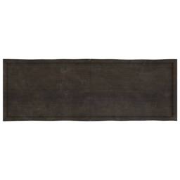 Berkfield Home Table Top Dark Grey 180x60x(2-4) cm Treated Solid Wood Live Edge in Dark Brown - thumbnail 1