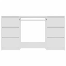 Berkfield Home Writing Desk White 140x50x77 cm Engineered Wood - Size: 140 x 50 x 77 cm - thumbnail 4