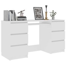 Berkfield Home Writing Desk White 140x50x77 cm Engineered Wood - Size: 140 x 50 x 77 cm - thumbnail 3