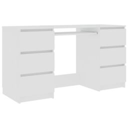 Berkfield Home Writing Desk White 140x50x77 cm Engineered Wood - Size: 140 x 50 x 77 cm - thumbnail 2