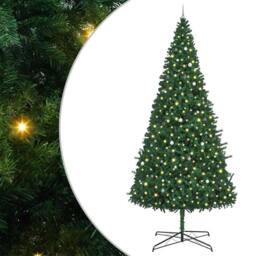 Berkfield Home Christmas Tree with Decorative String Lights Green 400 cm PVC - thumbnail 2