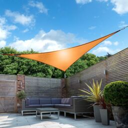 Primrose 3.6m Triangle Waterproof Patio Sun Shade Canopy 98% UV Block Free Rope in Orange - thumbnail 2