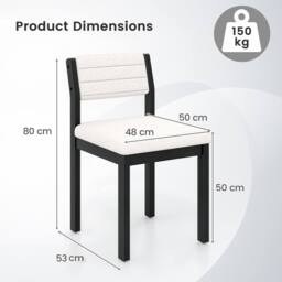 Costway 2 Pcs Imitation Lamb Fleece Home Chair Modern Dining Chairs in White - thumbnail 2
