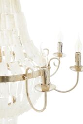 Orsina Industrial Teardrop Chandelier with Cascading Seashells, 8-Bulb Silver Leaf Finish Hanging Light - thumbnail 5