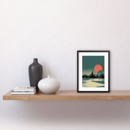 "Artery8 Wall Art Print Winter Sun Orthodox Church Kiev Ukraine Artwork Framed 9X7 Inch in Black - Size: W7"" x H9""" - thumbnail 2