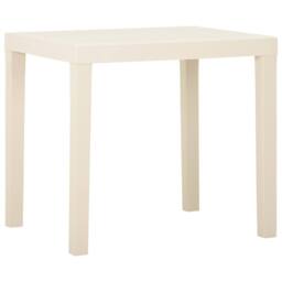 Berkfield Home Garden Table White 79x65x72 cm Plastic - Size: 79 x 65 x 72 cm - thumbnail 2