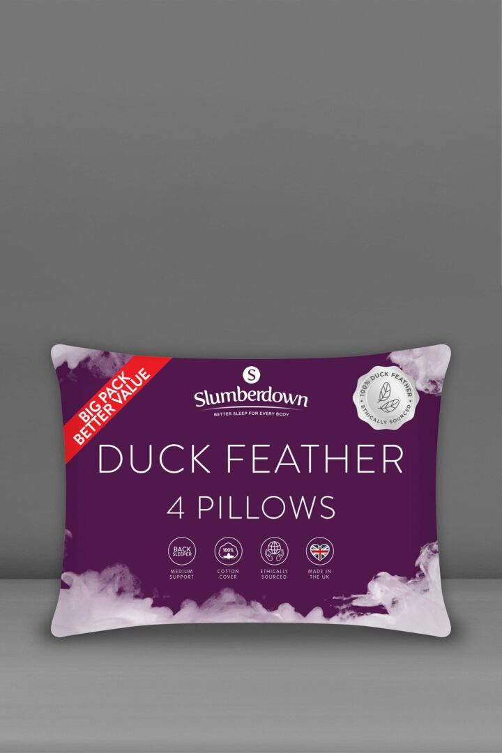 Pack Duck Feather Medium Support Pillows by Debenhams