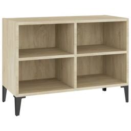 Berkfield Home TV Cabinet with Metal Legs Sonoma Oak 69.5x30x50 cm in Light Tan