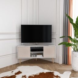 "Decorotika Lesson 120 cm Corner TV Unit for TVs up to 51"" in Light Beige"