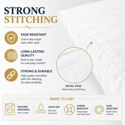 Homes-Linen Microfiber Stripe Pillowcases Set of 2 Hotel Quality in White - Size: Standard Pillow Case - thumbnail 4