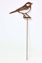 Homescapes Steel Great Tit Garden Stake Decorations, Set of 2 in Brown - thumbnail 2