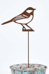 Homescapes Steel Great Tit Garden Stake Decorations, Set of 2 in Brown - thumbnail 4