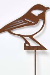 Homescapes Steel Great Tit Garden Stake Decorations, Set of 2 in Brown - thumbnail 3