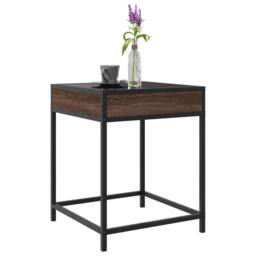 Berkfield Home Coffee Table with Infinity LED Brown Oak 40x40x51 cm - Size: 40 x 40 x 51 cm - thumbnail 5