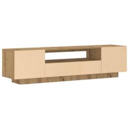 Berkfield Home TV Cabinet with LED Lights Artisan Oak 160x35x40 cm Engineered Wood in Brown - Size: 160 x 35 x 40 cm - thumbnail 9