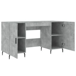 Berkfield Home Desk Concrete Grey 140x50x75 cm Engineered Wood - Size: 140 x 50 x 75 cm - thumbnail 5