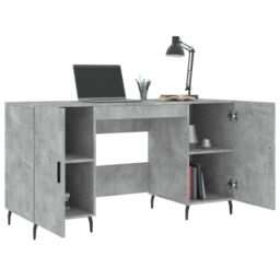 Berkfield Home Desk Concrete Grey 140x50x75 cm Engineered Wood - Size: 140 x 50 x 75 cm - thumbnail 4