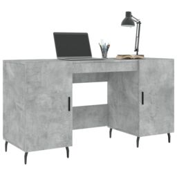 Berkfield Home Desk Concrete Grey 140x50x75 cm Engineered Wood - Size: 140 x 50 x 75 cm - thumbnail 3