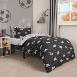 OHS Football Duvet Cover Set Reversible Kids Bedding Quilt Pillowcase in Grey - Size: Single - thumbnail 2