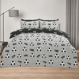 OHS Football Duvet Cover Set Reversible Kids Bedding Quilt Pillowcase in Grey - Size: Single - thumbnail 3