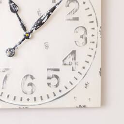 Melody Maison Antique Distressed White Square Clock With Grey Details - 50cm X 50cm - Size: 50 cm X 50 cm - thumbnail 3
