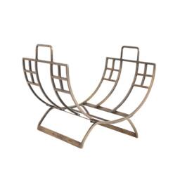 Charles Bentley Antique Gold Coloured Folding Log Holder 35x31x41cm - Size: 35 x 31 x 41 cm - thumbnail 5