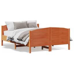Berkfield Home Beautiful Bed Frame without Mattress Wax Brown 135x190 cm Double - thumbnail 3