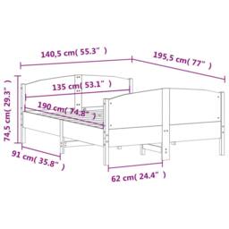 Berkfield Home Beautiful Bed Frame without Mattress Wax Brown 135x190 cm Double - thumbnail 9