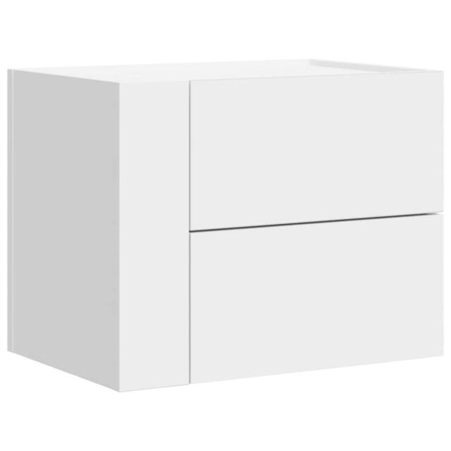 Berkfield Home Wall-mounted Bedside Cabinet White 45x30x35 cm - Size: 45 x 30 x 35 cm - image 1