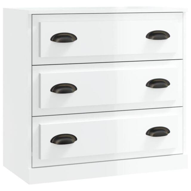 Berkfield Home Sideboard High Gloss White 70x35.5x67.5 cm Engineered Wood - image 1