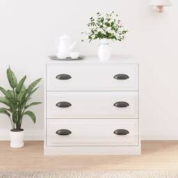 Berkfield Home Sideboard High Gloss White 70x35.5x67.5 cm Engineered Wood - thumbnail 2