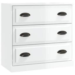 Berkfield Home Sideboard High Gloss White 70x35.5x67.5 cm Engineered Wood - thumbnail 1