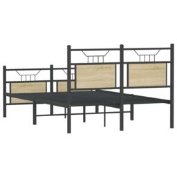 Berkfield Home Bed Frame without Mattress Sonoma Oak 120x190 cm Small Double Engineered Wood in Brown - thumbnail 8