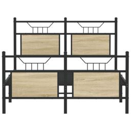 Berkfield Home Bed Frame without Mattress Sonoma Oak 120x190 cm Small Double Engineered Wood in Brown - thumbnail 6