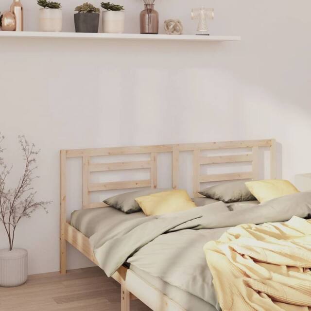 Berkfield Home Beautiful Bed Headboard 206x4x100 cm Solid Wood Pine in Light Tan - Size: 206 x 4 x 100 cm - image 1