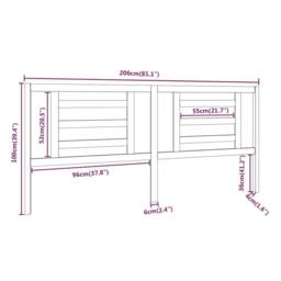 Berkfield Home Beautiful Bed Headboard 206x4x100 cm Solid Wood Pine in Light Tan - Size: 206 x 4 x 100 cm - thumbnail 6