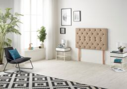 Somnior Premier Plush Velvet Sprung Memory Foam 4 Drawer Divan Bed Set with Upholstered Headboard in Beige - Size: Small Double - thumbnail 5