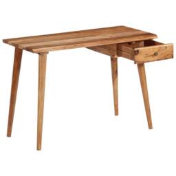 Berkfield Home Writing Table Solid Acacia Wood 110x50x76 cm in Brown - Size: 110 x 50 x 76 cm - thumbnail 5