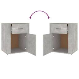 Berkfield Home Classic Bedside Cabinet Concrete Grey 50x36x60 cm Engineered Wood - Size: 50 x 36 x 60 cm - thumbnail 9