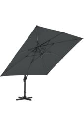 Living and Home Large Square Canopy Rotating Outdoor Cantilever Parasol with Fillable Base in Dark Grey - thumbnail 4