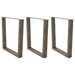 Berkfield Home Dining Table Legs V-Shape 3 pcs Natural Steel 80x(72-73.3) cm Steel in Brown