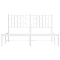 Berkfield Home Metal Bed Frame without Mattress with Headboard White 140x190cm - Size: 140x190 cm - thumbnail 5