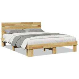 Berkfield Home Beautiful Bed Frame with Headboard without Mattress 160x200 cm So in Light Tan - thumbnail 3