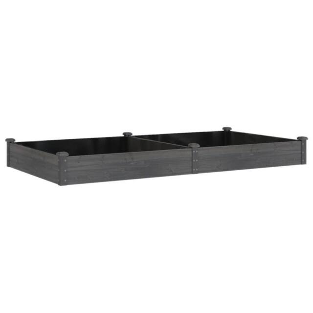 Berkfield Home Garden Raised Bed with Liner Grey 240x120x25 cm Solid Wood Fir - Size: 240 x 120 x 25 cm - image 1