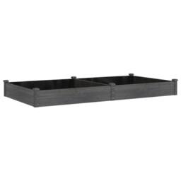 Berkfield Home Garden Raised Bed with Liner Grey 240x120x25 cm Solid Wood Fir - Size: 240 x 120 x 25 cm