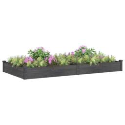Berkfield Home Garden Raised Bed with Liner Grey 240x120x25 cm Solid Wood Fir - Size: 240 x 120 x 25 cm - thumbnail 3