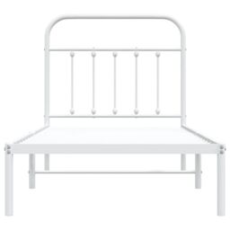 Berkfield Home Metal Bed Frame with Headboard White 90x190 cm Single - thumbnail 6