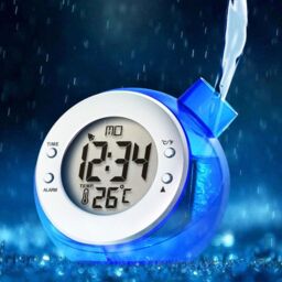 Smart Living Kettle Shaped Water Powered Multi Function Digital Desk Clock in Blue - thumbnail 3
