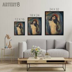 "Artery8 Edvard Munch Madonna Framed Canvas Wall Art Print - Size: W12"" x H16""" - thumbnail 4